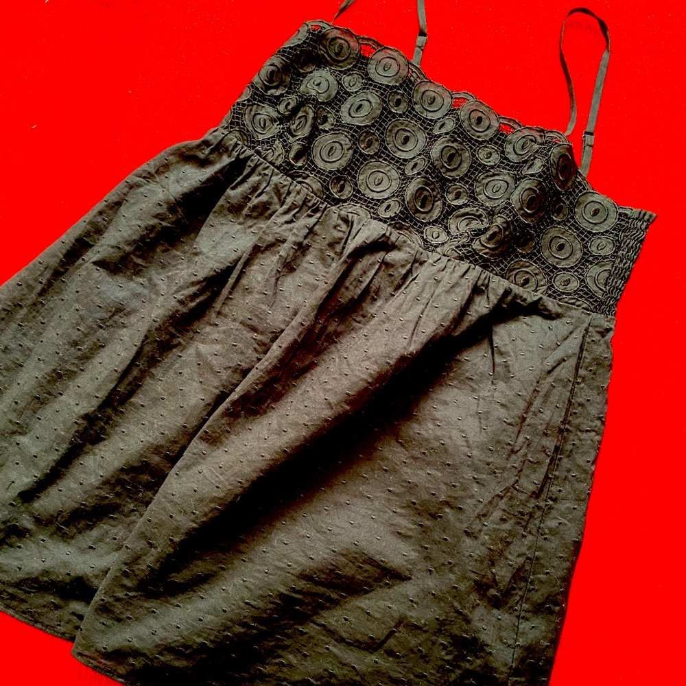 Laundry Black Cotton Eyelet Camisoles